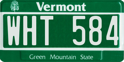 VT license plate WHT584