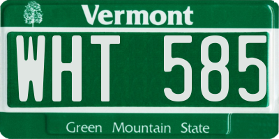 VT license plate WHT585