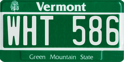 VT license plate WHT586