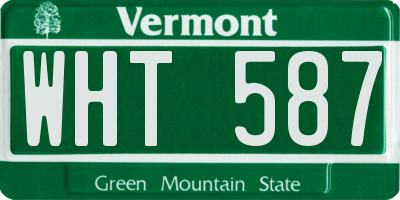 VT license plate WHT587