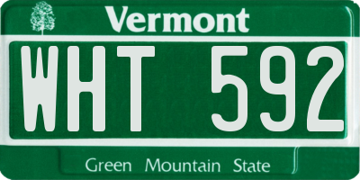 VT license plate WHT592