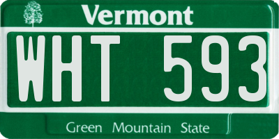 VT license plate WHT593