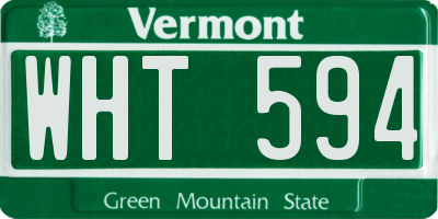VT license plate WHT594