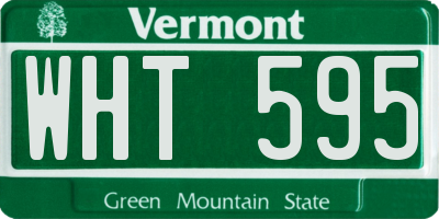 VT license plate WHT595