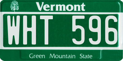 VT license plate WHT596