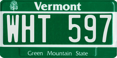 VT license plate WHT597