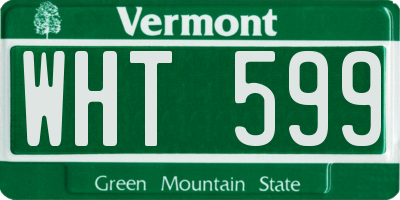 VT license plate WHT599
