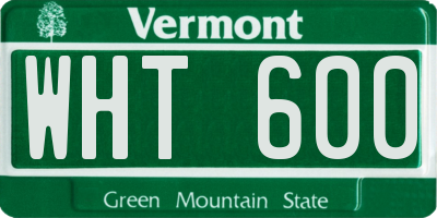 VT license plate WHT600