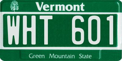 VT license plate WHT601