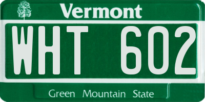 VT license plate WHT602