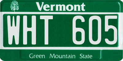 VT license plate WHT605