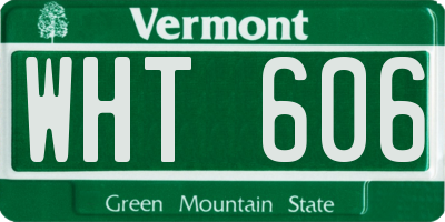 VT license plate WHT606