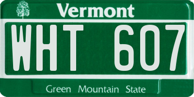 VT license plate WHT607