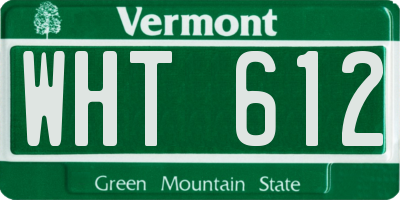 VT license plate WHT612