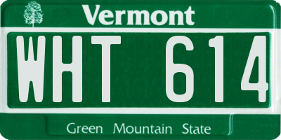 VT license plate WHT614