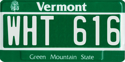 VT license plate WHT616