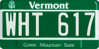 VT license plate WHT617