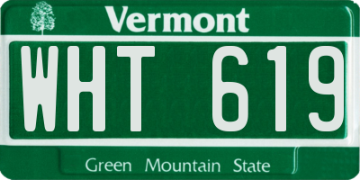 VT license plate WHT619