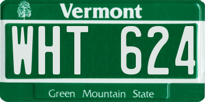 VT license plate WHT624