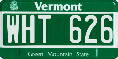 VT license plate WHT626