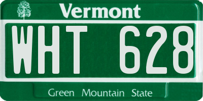 VT license plate WHT628