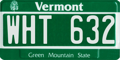 VT license plate WHT632