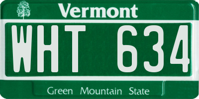 VT license plate WHT634