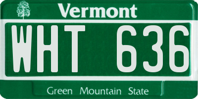VT license plate WHT636