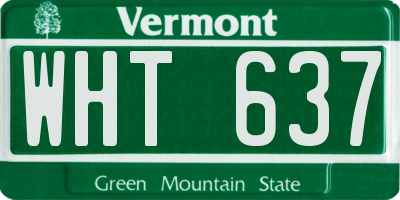 VT license plate WHT637
