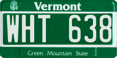 VT license plate WHT638