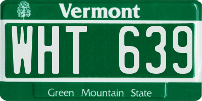 VT license plate WHT639