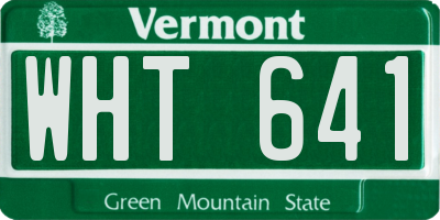 VT license plate WHT641