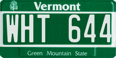 VT license plate WHT644