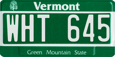 VT license plate WHT645