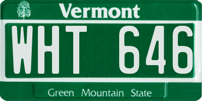 VT license plate WHT646