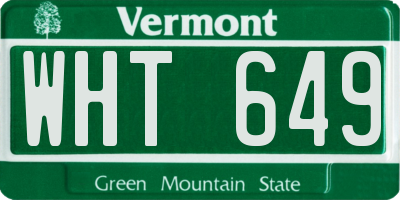 VT license plate WHT649