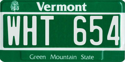 VT license plate WHT654