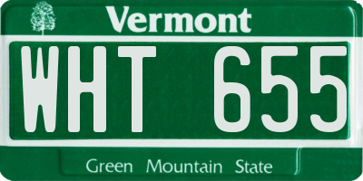 VT license plate WHT655