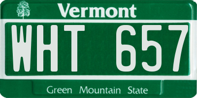 VT license plate WHT657