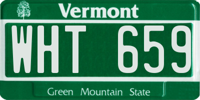 VT license plate WHT659