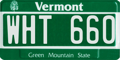 VT license plate WHT660