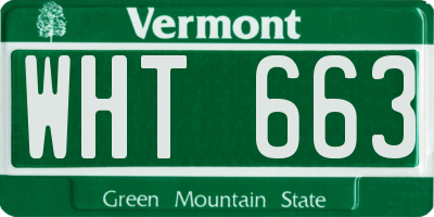 VT license plate WHT663