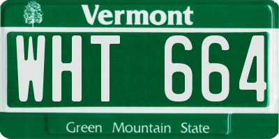 VT license plate WHT664