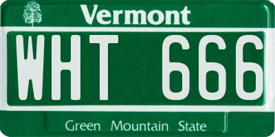 VT license plate WHT666