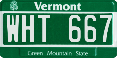 VT license plate WHT667
