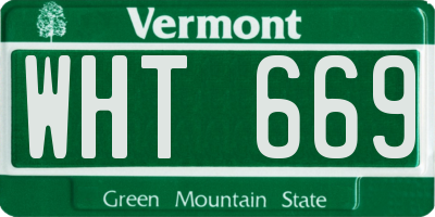 VT license plate WHT669
