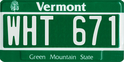 VT license plate WHT671