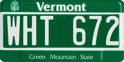 VT license plate WHT672