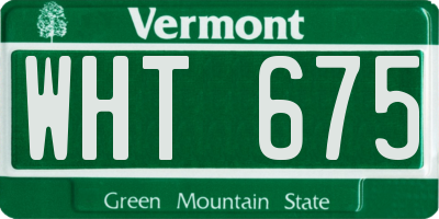 VT license plate WHT675