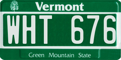 VT license plate WHT676